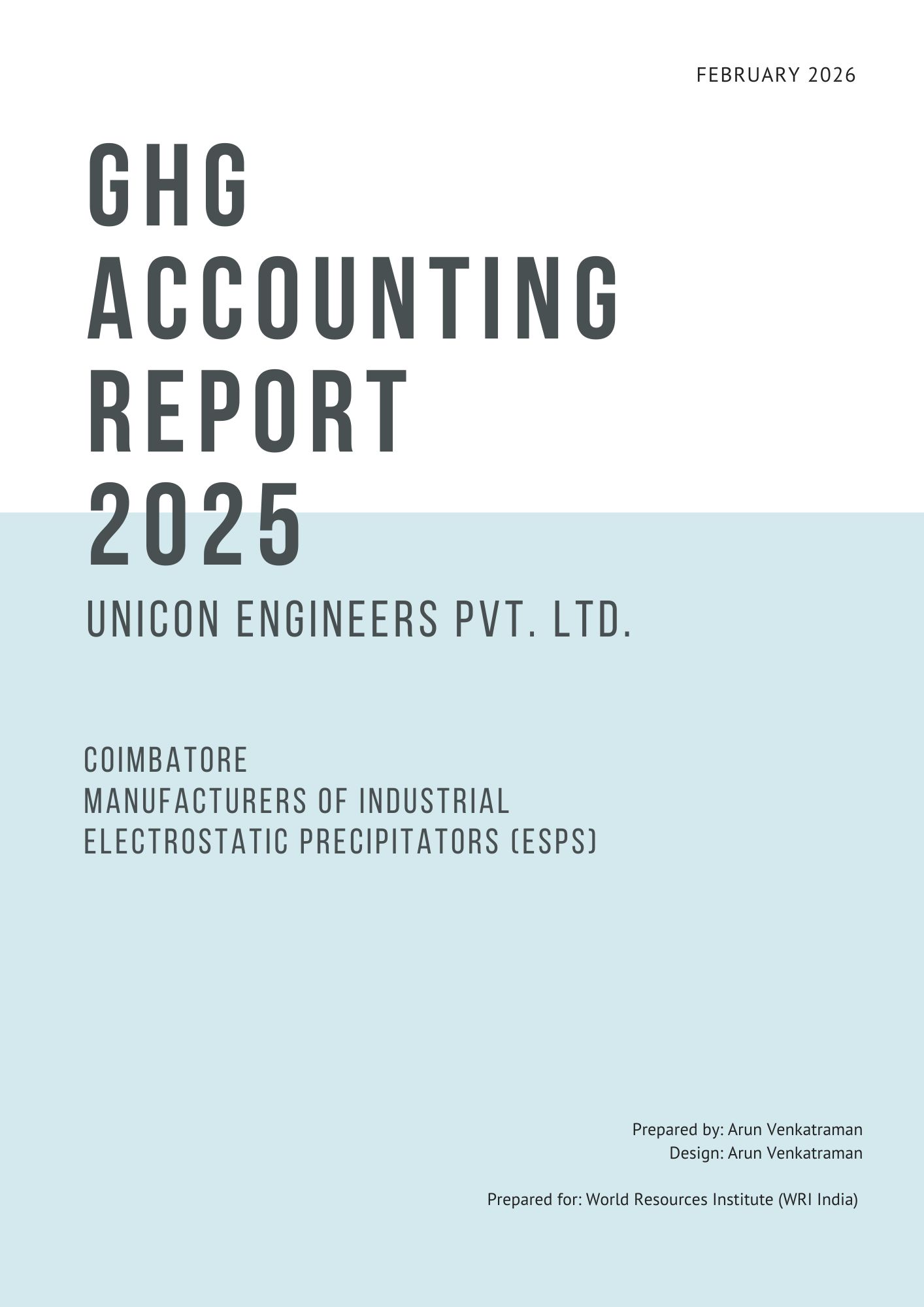 Unicon Engineers GHG Accounting Report